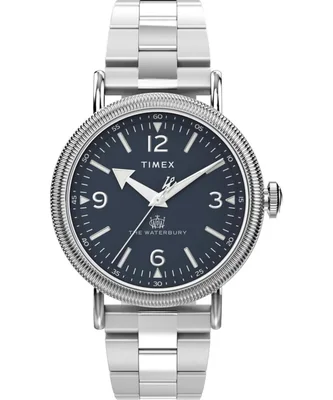 Reloj Timex Waterbury 40 mm con correa de acero y esfera azul