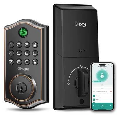 Cerradura Inteligente Ghome 4 En 1 Negro Con Huella Digital Aplicación Teclado Y Llave - Venta Internacional.