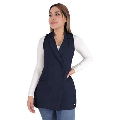 Chaleco De Vestir Azul Marino Sea Brazil Para Mujer