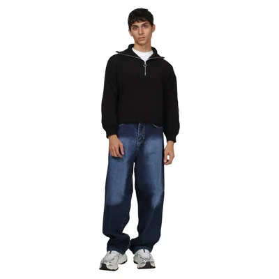 Pantalón De Hombre Baggy De Mezclilla