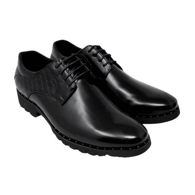 Zapato De Plataforma Elegante M28 Negro Para Hombre