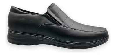 Zapatos para Pie Diabético R Cómodos Rayas Negro de Piel de Borrego para Caballero