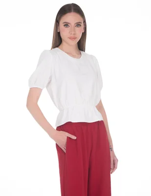 Blusa manga al codo para mujer
