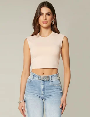 Top cuello redondo