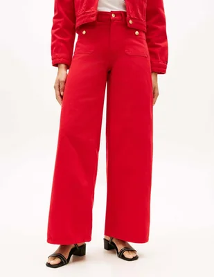 Jeans wide leg ww0ww48576 para mujer