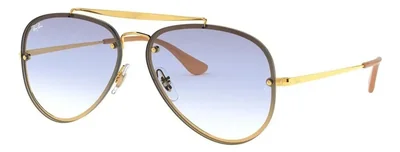 Anteojos Lentes de Sol Ray Ban Blaze Aviator RB3584N Degrade dorado/azul 61-13
