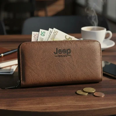 Jeep Buluo Cartera Larga con Cierre de Piel Sintética