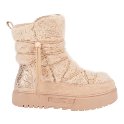 Bota de mujer, invernal, tipo Ugg, con plataforma, color beige, mod. 1253775