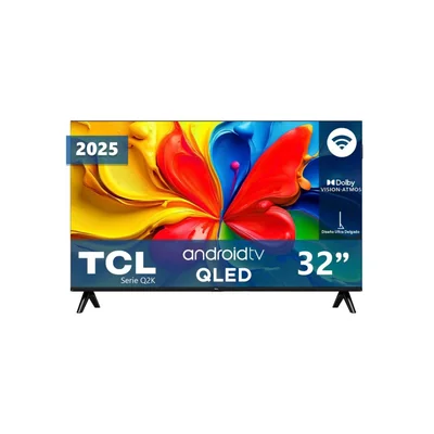 Televisión Smart TV TCL Q2K de 32", HD, Android TV, Negro