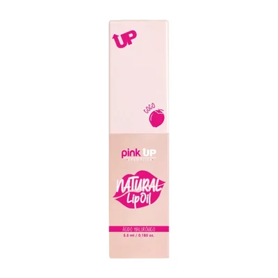 2 pzas Pink Up Cosmetics Natural Lip Oil - Coco con Ácido Hialurónico