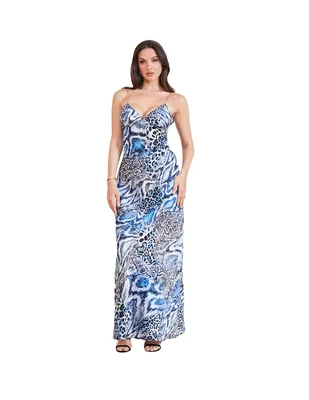 Vestido largo de fiesta escote bajo