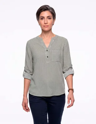 Blusa camisera manga 3/4 para mujer