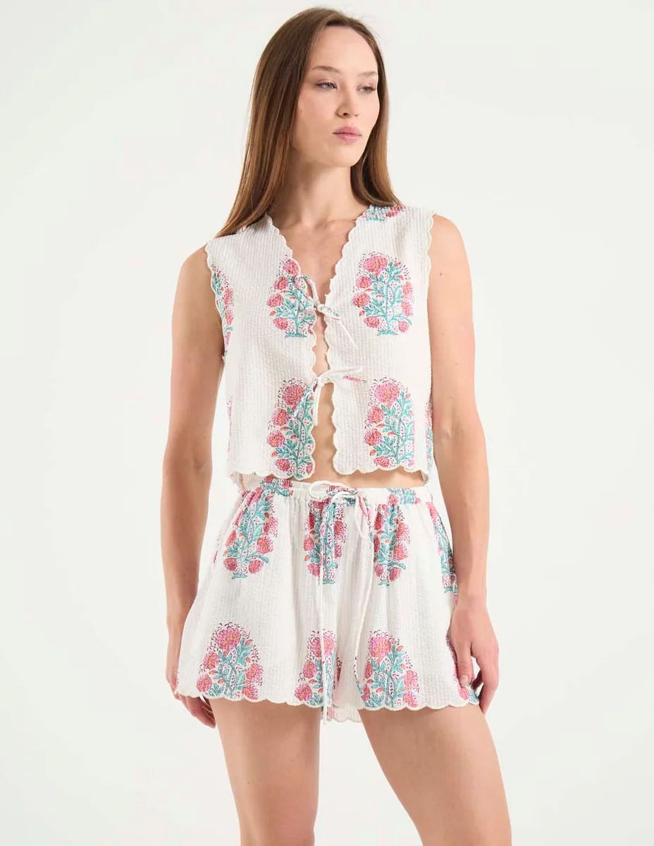 Playera pijama estampado floral para mujer