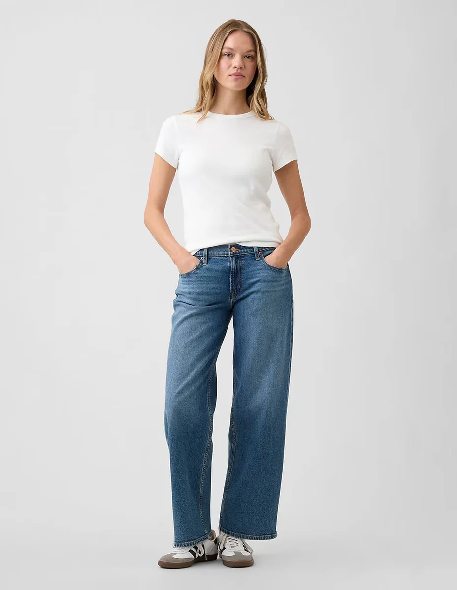 Jeans relaxed wide leg para mujer