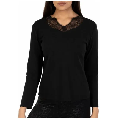 Camiseta Rib con Encaje Oscar Hackman para Mujer