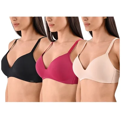 Set 3 Bra Lisos con Encaje Rachel Roy para Mujer