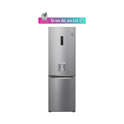 Refrigerador LG Congelador Inferior Smart Inverter con Wifi Thinq 12 Pies Platino Gb37Spp