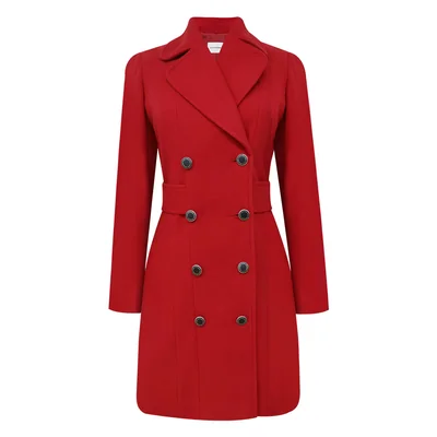 Abrigo Cruzado Rojo para Mujer City Femme