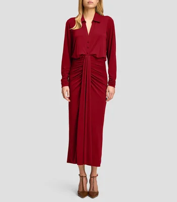 Vestido largo liso Mujer