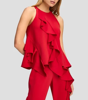 Blusa lisa sin mangas Mujer
