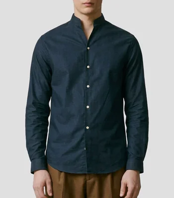 Camisa lisa manga larga Hombre