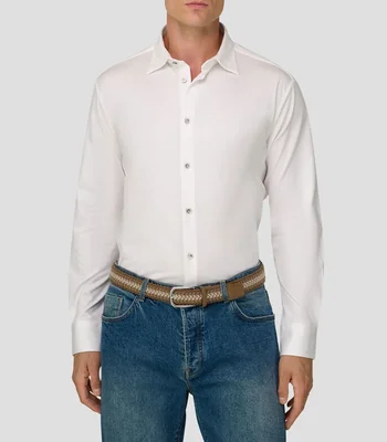 Camisa lisa manga larga Hombre