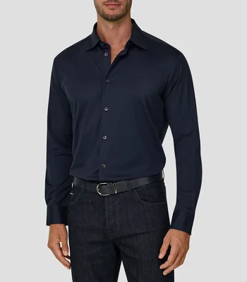 Camisa lisa manga larga Hombre