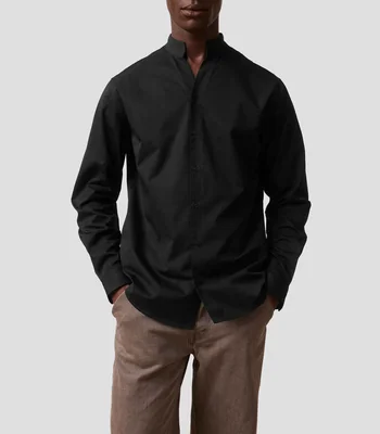 Camisa lisa manga larga Hombre