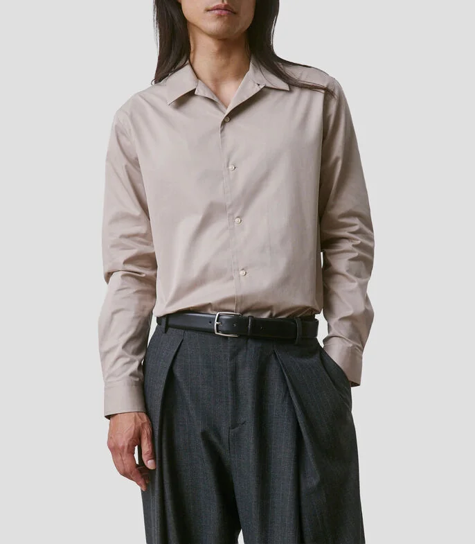 Camisa lisa manga larga Hombre