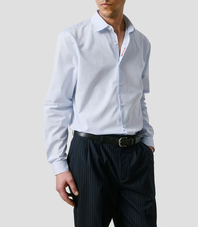 Camisa lisa manga larga Hombre