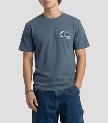 Playera cuello redondo manga corta estampada Hombre