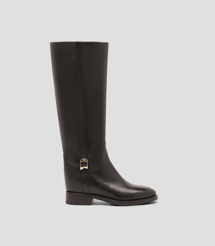 Botas con tacón bajo media luna Mujer