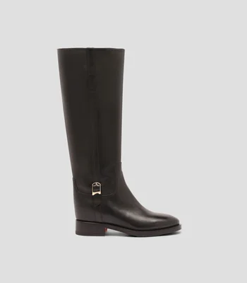 Botas con tacón bajo media luna Mujer