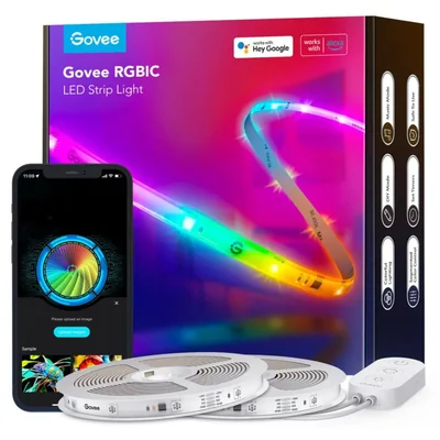 Tira de luces LED Govee de 20 m RGBIC para dormitorio compatible con Alexa