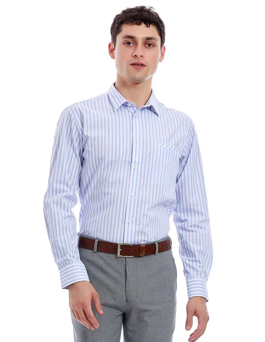 Camisa formal manga larga para hombre