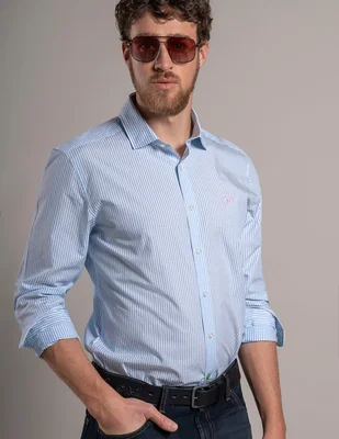 Camisa casual manga larga para hombre