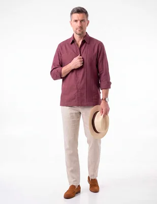 Guayabera manga larga para hombre