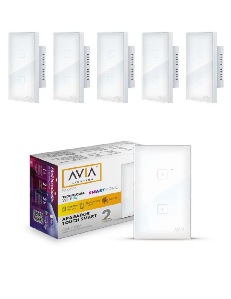 Pack 6 Apagadores Smart 2 Módulo Touch