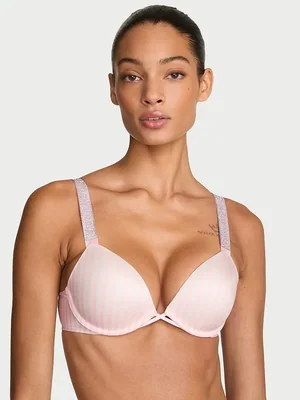 Bra Plunge Push-Up con Tirantes Brillantes
