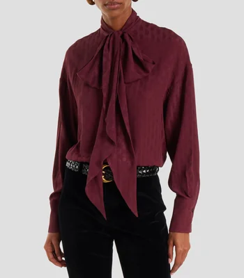 Blusa estampada manga larga Mujer