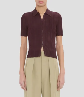 Suéter cuello tipo polo Mujer