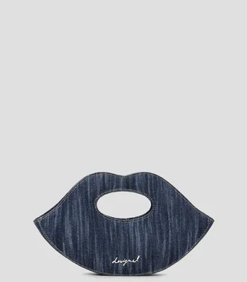 Bolsa crossbody Lips Denim deslavada Mujer