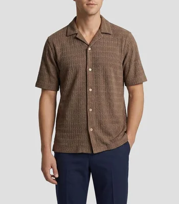 Camisa sólida manga corta Hombre