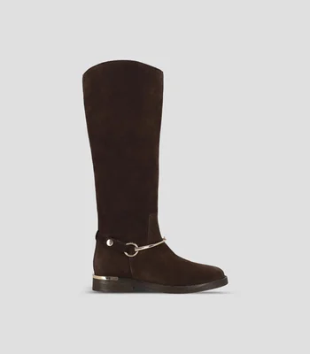 Botas de tacón bajo de media luna Mujer