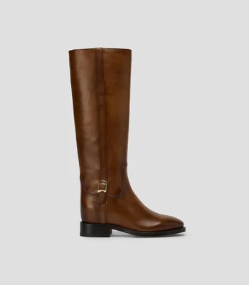 Botas largas con tacón bajo media luna Mujer