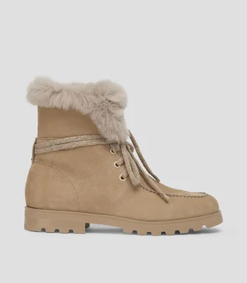 Botas con tacón bajo media luna Mujer