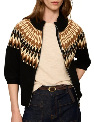 Suéter cuello con cierre para mujer