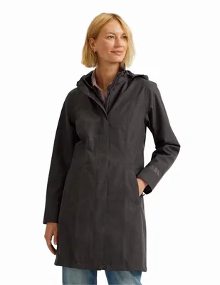 Gabardina impermeable con capucha para mujer