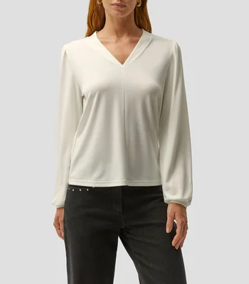 Blusa manga larga lisa Mujer