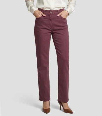 Jeans de corte recto Liso Mujer